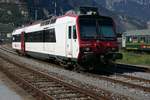 RBDe 560 Domino Triebwagen war am 24.9.16 zwecks Messungen beim Bhf Martigny.