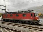 Die Re 6/6 11666  Stein am Rhein  am 26.10.20 im Bahnhof Visp.