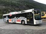 MAN Lions City vom Ortsbus Brig-Glis am 4.5.18 vor einer Werkstatt in Gamsen.