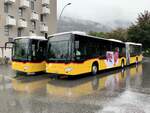 Die beiden MB C2 G '11587'  VS  241 996  und '11584'  VS 223 348  vom PU Buchard, Leytron am 20.9.21 beim Bahnhof Martigny.